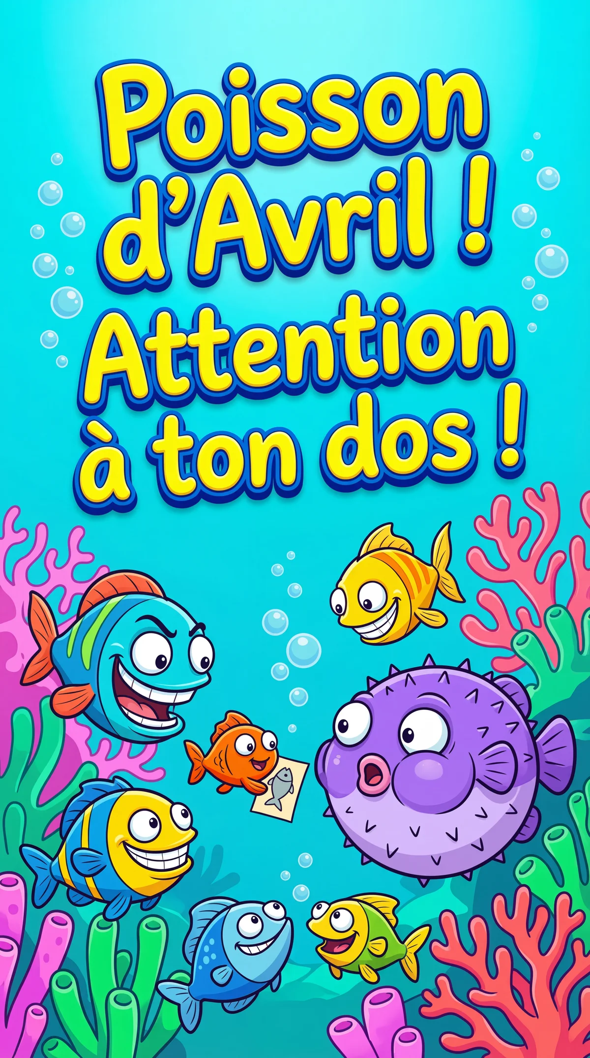 Carte de vœux amusante pour le 1er avril