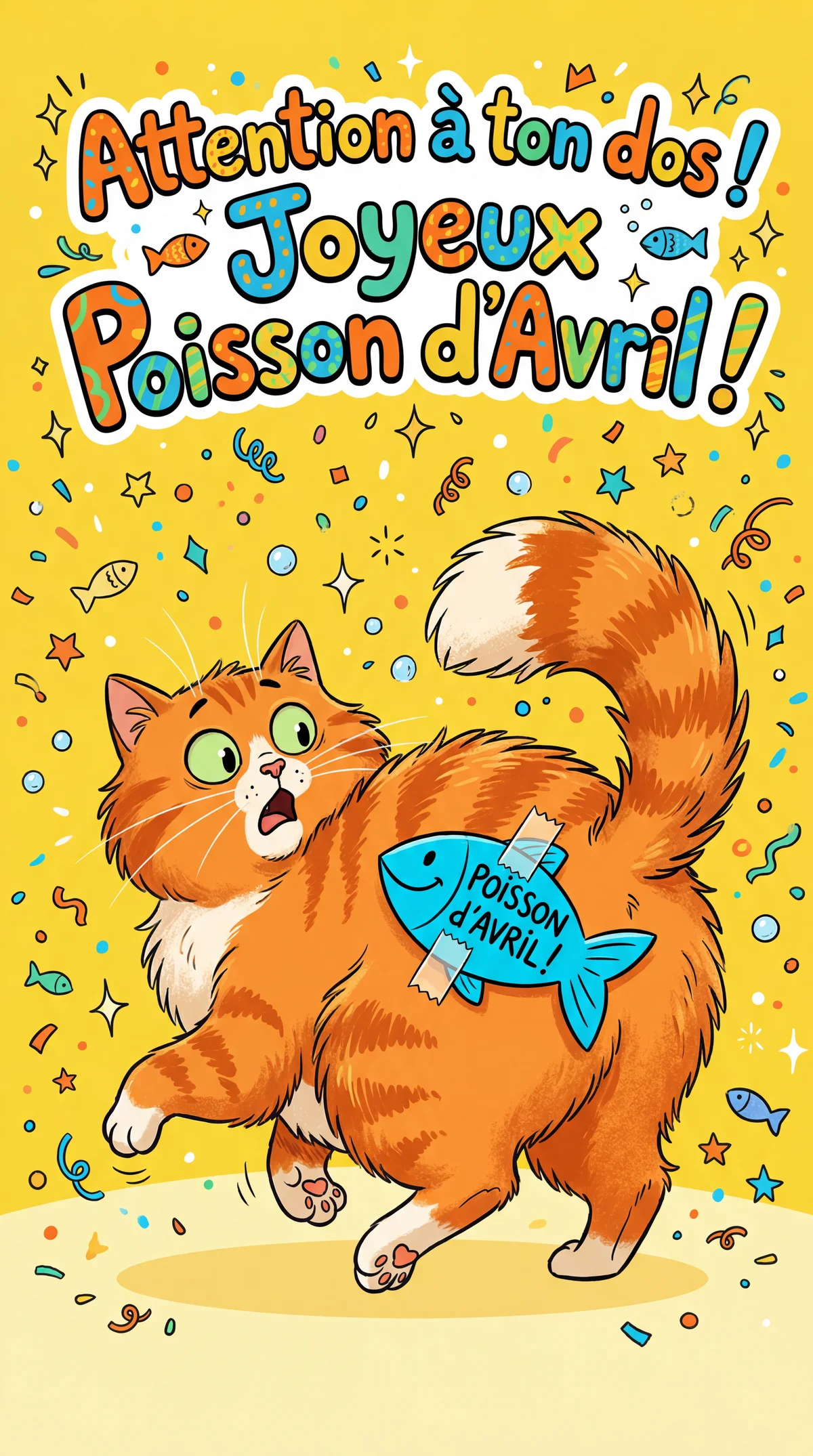 Carte de vœux amusante pour Poisson d'Avril