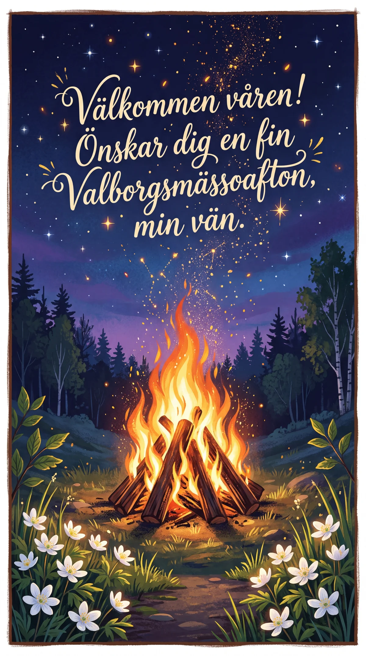 Glad Valborgsmässoafton hälsning till vän