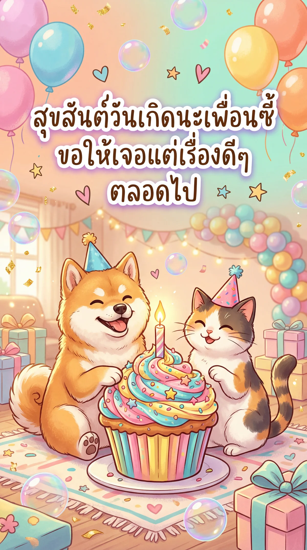 ข้อความสั้นๆ การ์ดอวยพรวันเกิดเพื่อนรัก