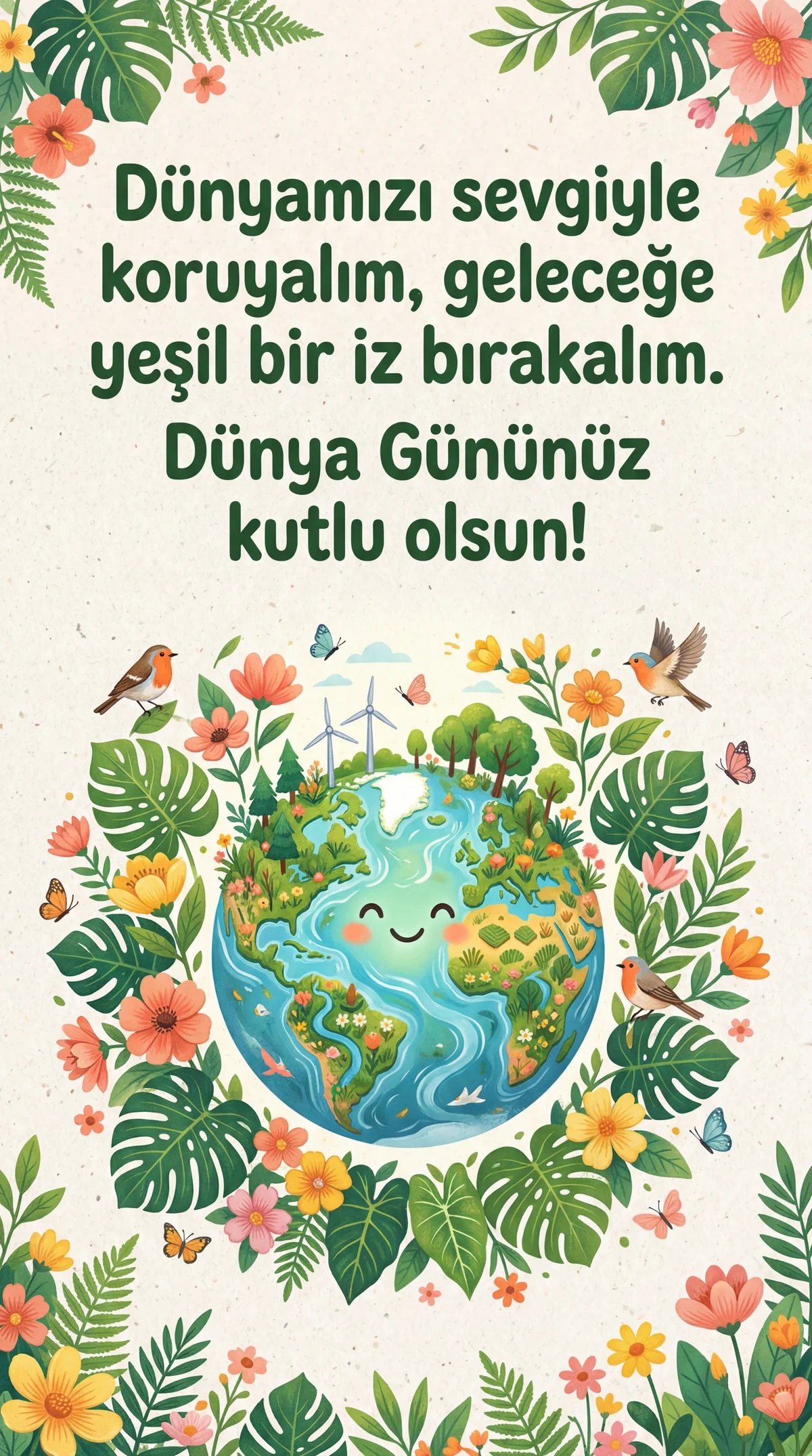 Dünya Günü için çevre dostu tebrik kartı sözleri