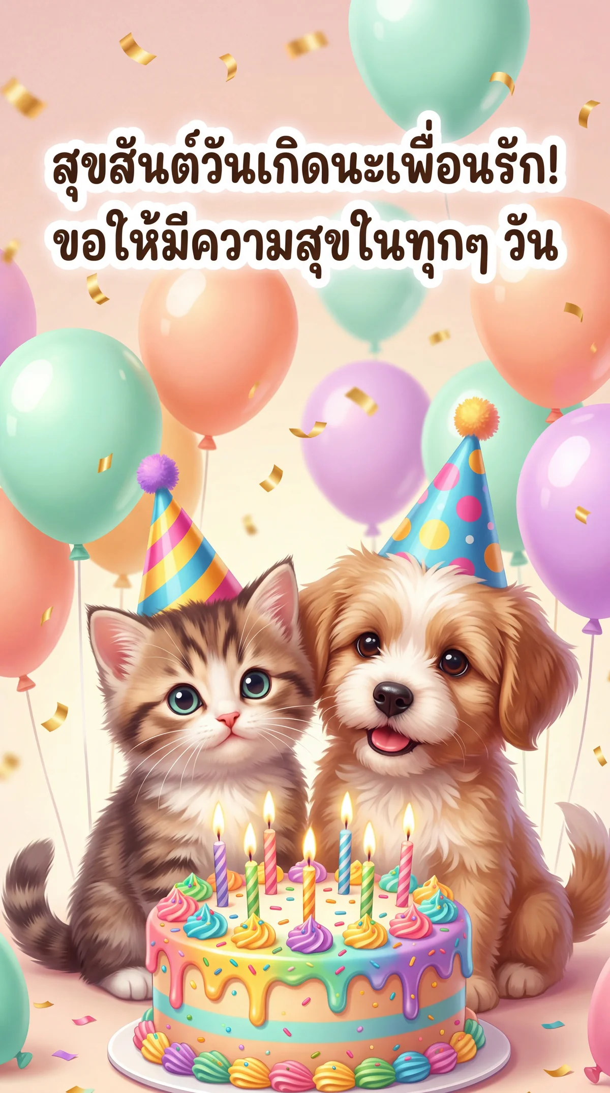 การ์ดอวยพรวันเกิดสำหรับเพื่อนสนิท