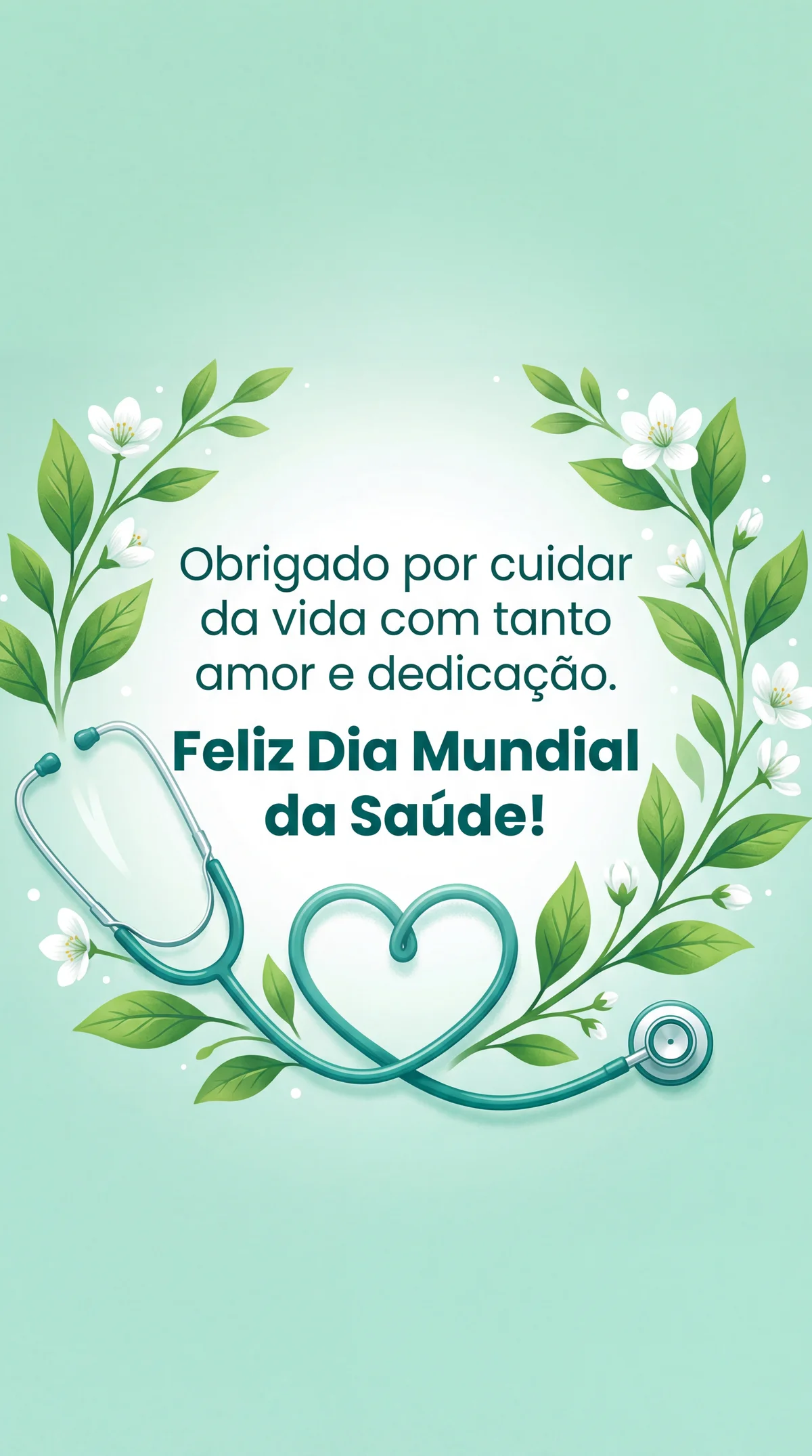 Cartão para profissional de saúde no Dia Mundial da Saúde