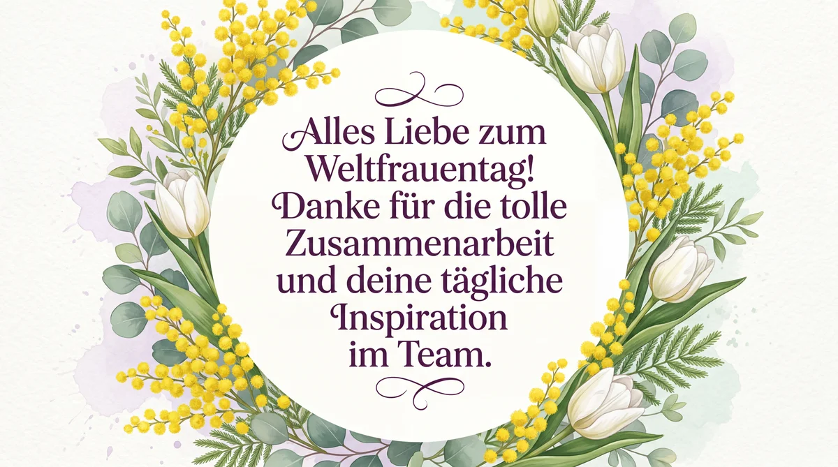 Grußkarte zum Weltfrauentag für eine Kollegin