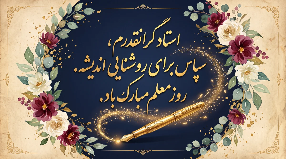 کارت تبریک روز معلم برای استاد عزیزم