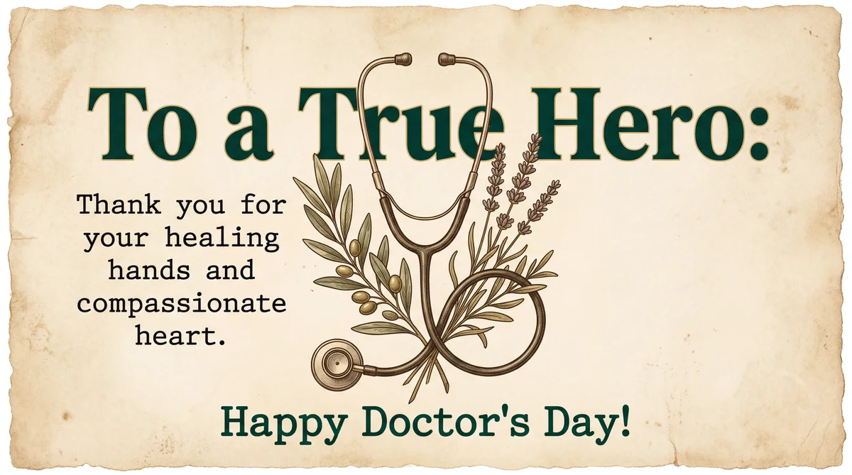 Thank you message for a dedicated doctor on Doctor's Day