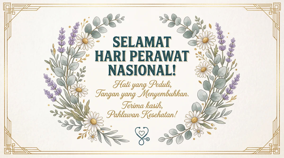 Kartu ucapan Hari Perawat Nasional untuk para perawat hebat.