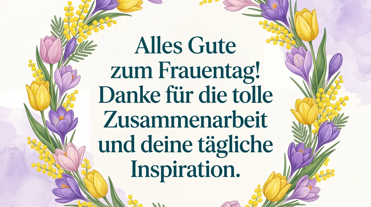 Glückwunschkarte zum Frauentag für eine Kollegin