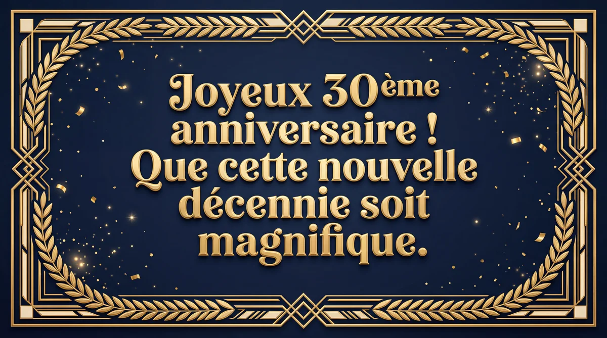 Joyeux 30ème anniversaire ! Que cette nouvelle décennie soit...