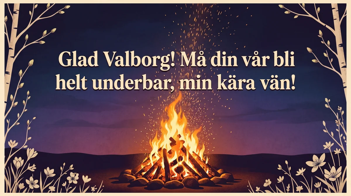 Glad Valborg till dig, min kära vän! Må våren vara underbar!