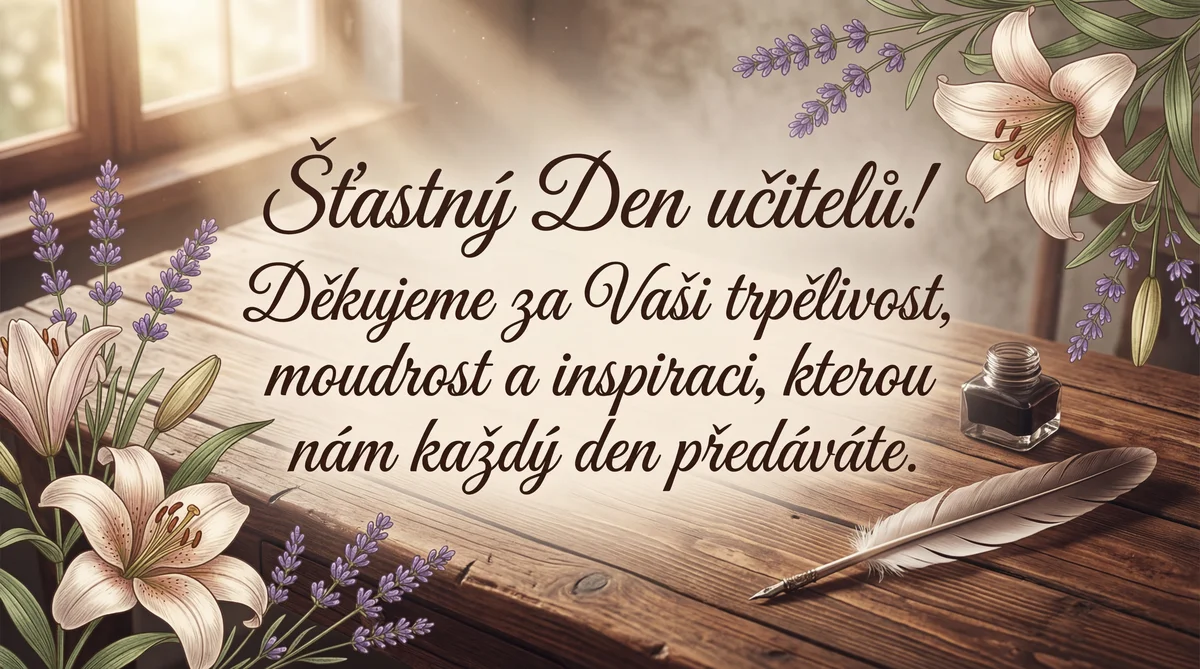 Přání k Den učitelů pro našeho skvělého pedagoga