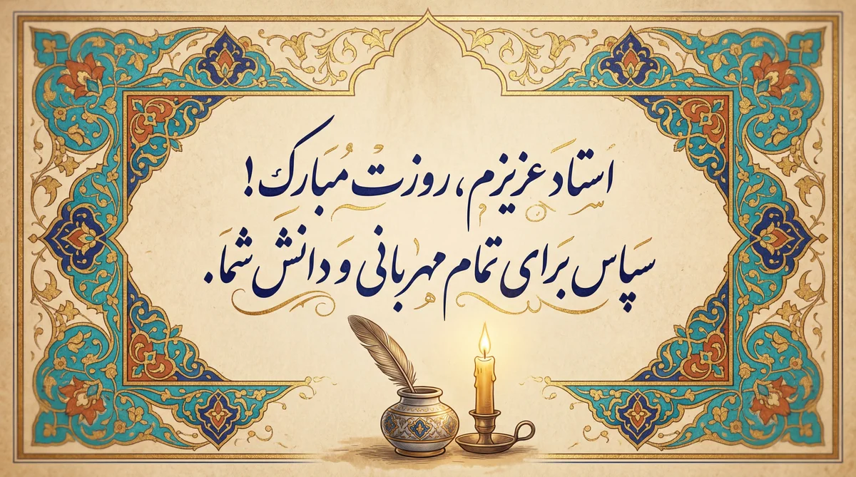 کارت تبریک روز معلم برای استاد عزیزم