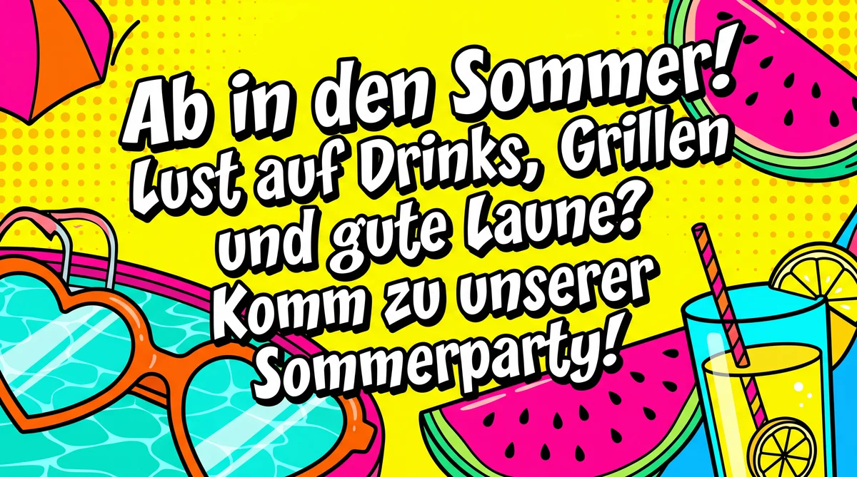 Sommerparty Einladung für Freunde