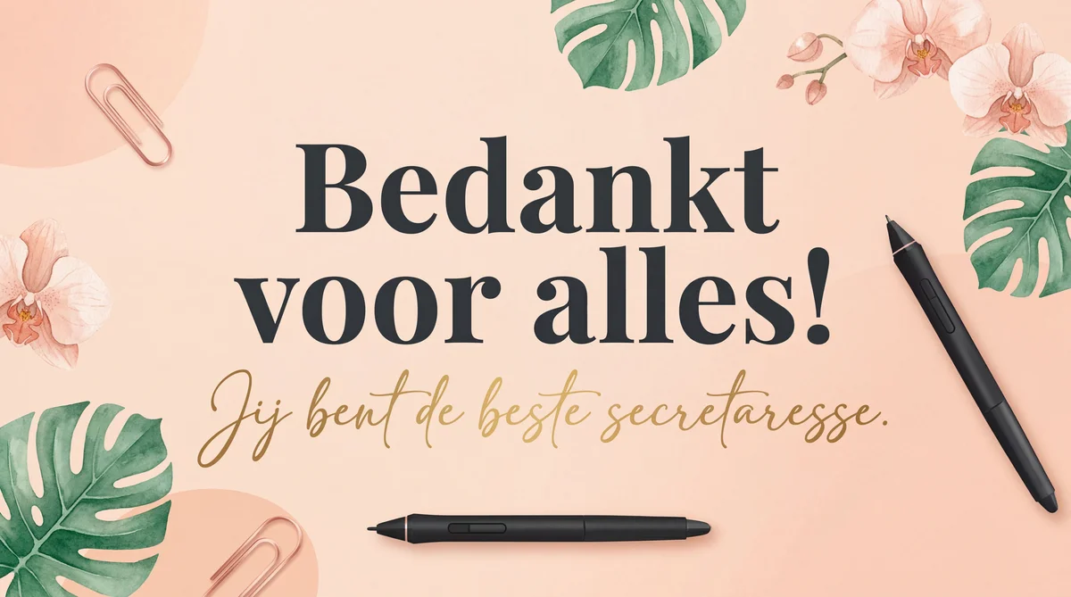 kaartje voor Secretaressedag voor de beste secretaresse