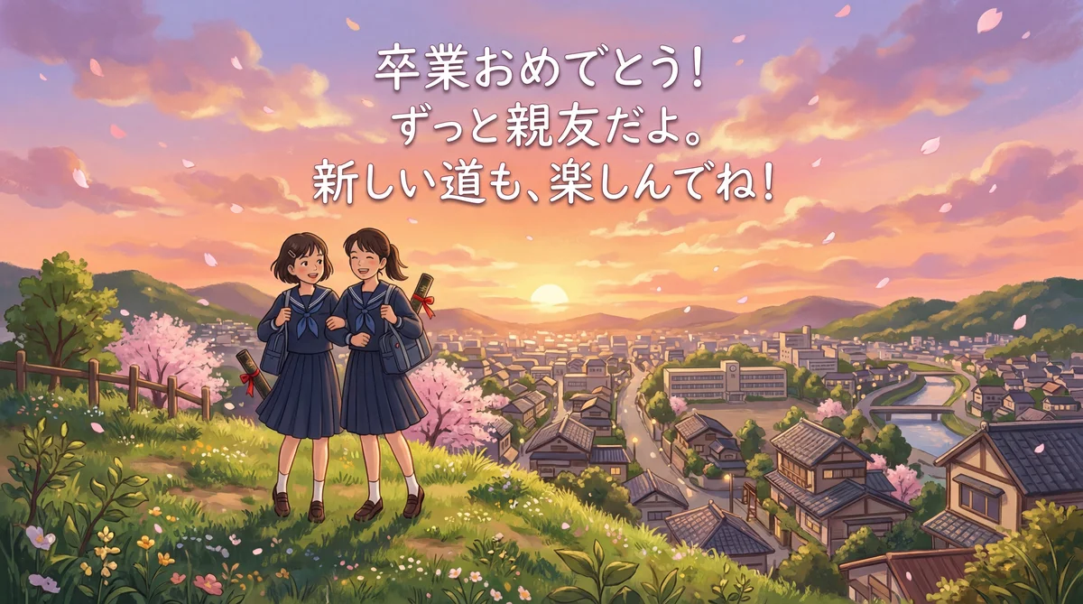 親友へ贈る卒業お祝いカードのメッセージ