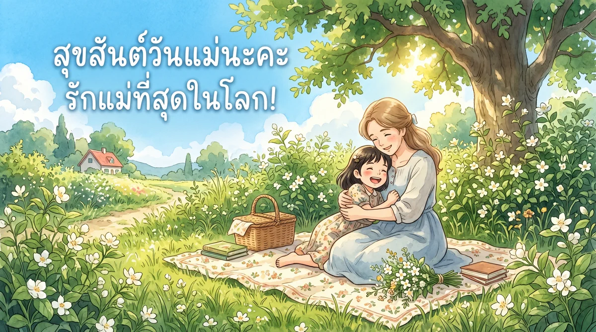 การ์ดอวยพรวันแม่สำหรับคุณแม่ที่รัก