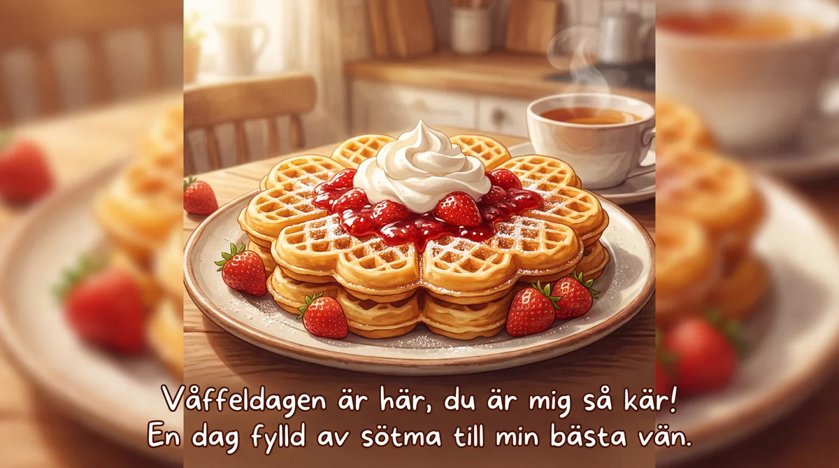 Våffeldags-hälsning till en älskad vän!