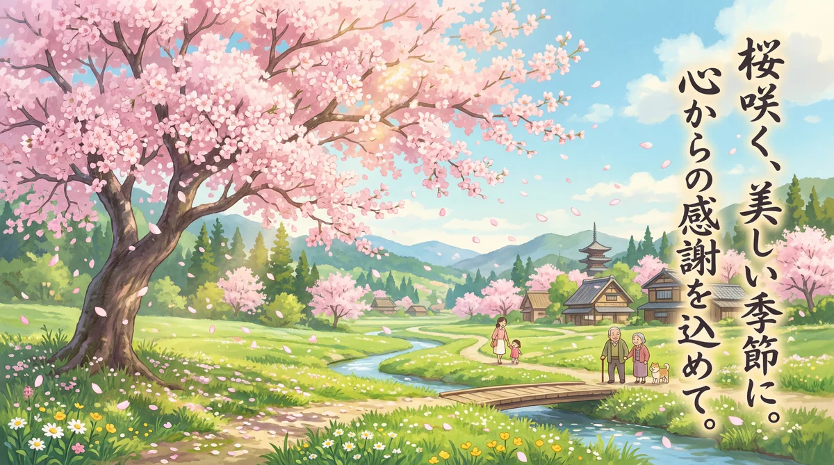 桜咲く、美しい季節のご挨拶