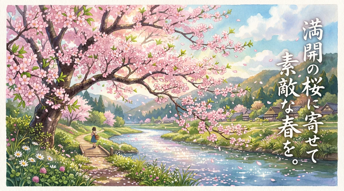 桜の季節のご挨拶カード