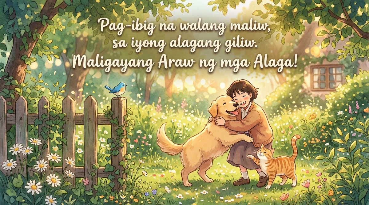 mensahe sa kaibigan na may alagang hayop para sa Araw ng mga...