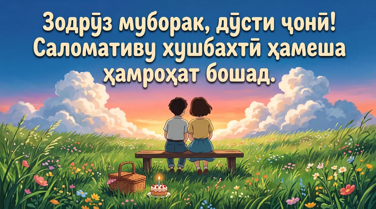 Табрикоти зодрӯз барои дӯсти наздик