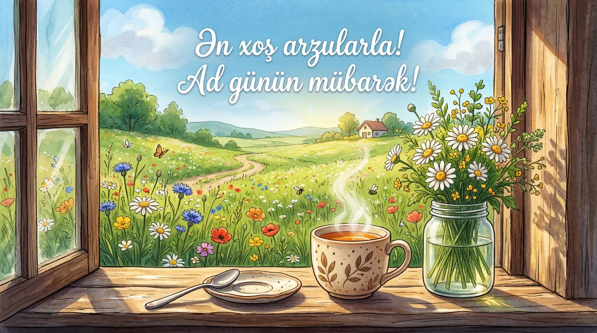 Ən xoş arzularla! Ad günün mübarək!
