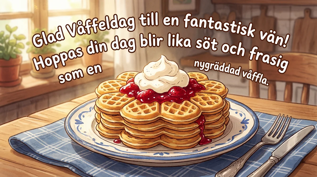 kort till vännen på Våffeldagen