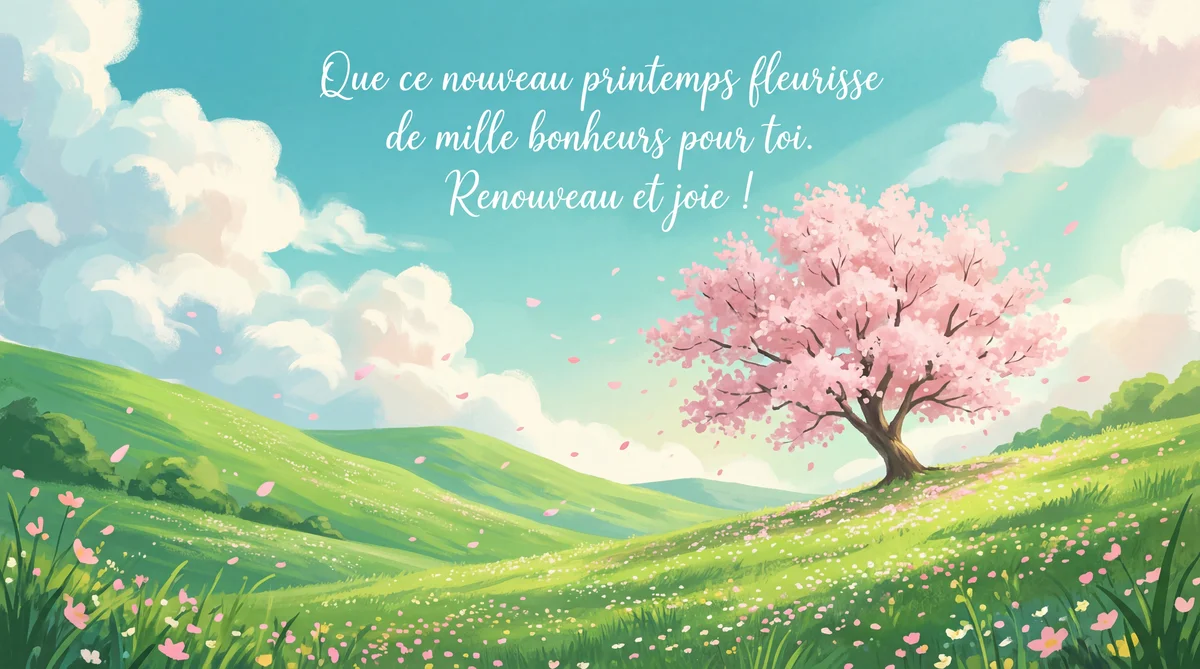 Souhaits de joyeux printemps et de renouveau à un être cher