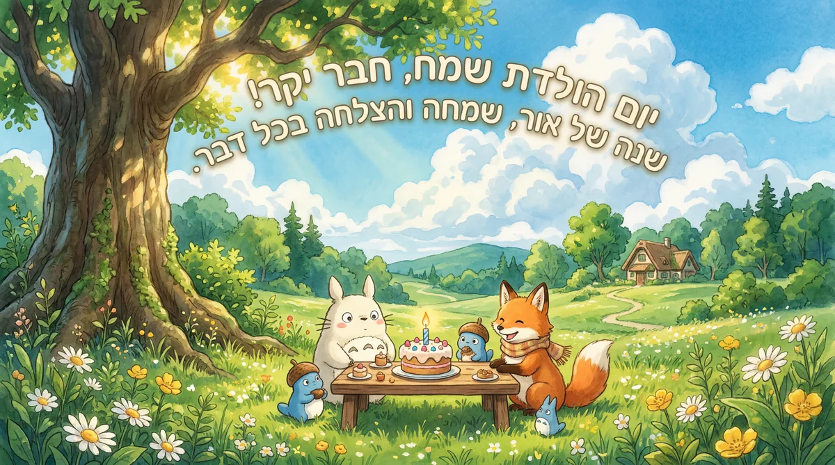 יום הולדת שמח, חבר יקר! שיהיה לך יום נפלא ושנה מלאה בשמחה.