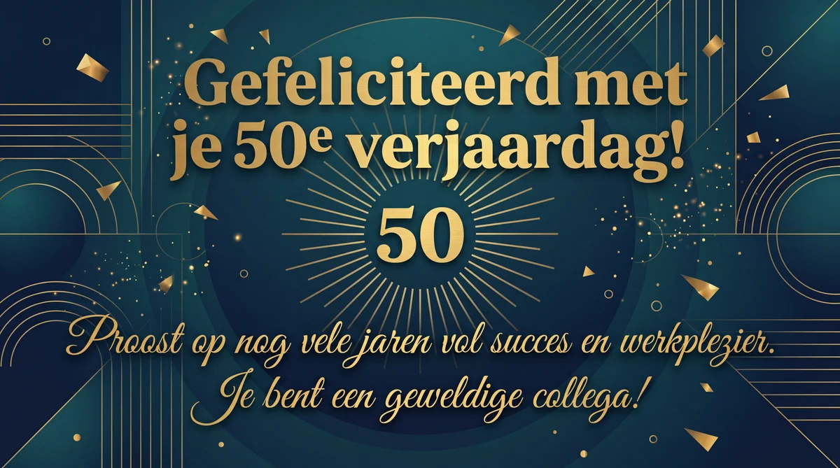 verjaardagskaart voor een 50-jarige collega