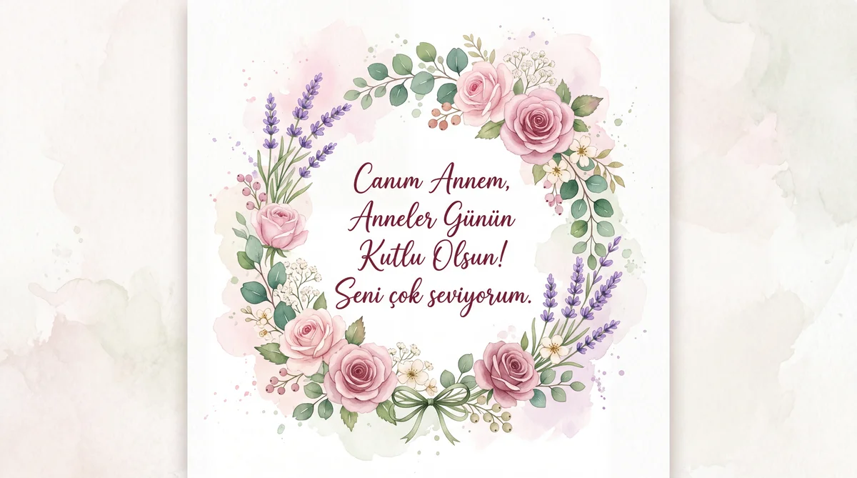 Sevgili anneme Anneler Günü kartı yazısı