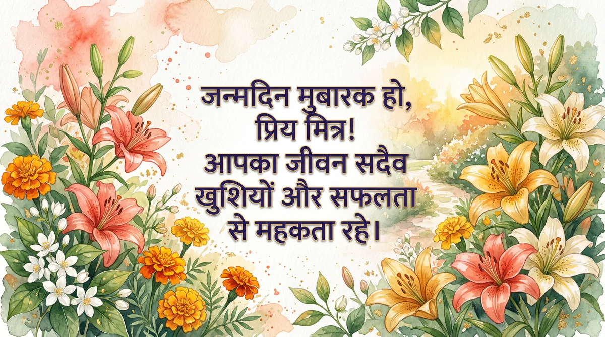 प्रिय मित्र को जन्मदिन की हार्दिक शुभकामनाएँ!