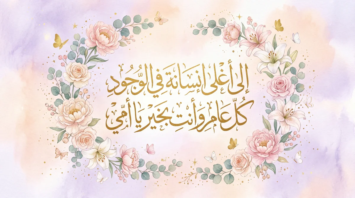 بطاقة تهنئة لأمي بمناسبة عيد الأم