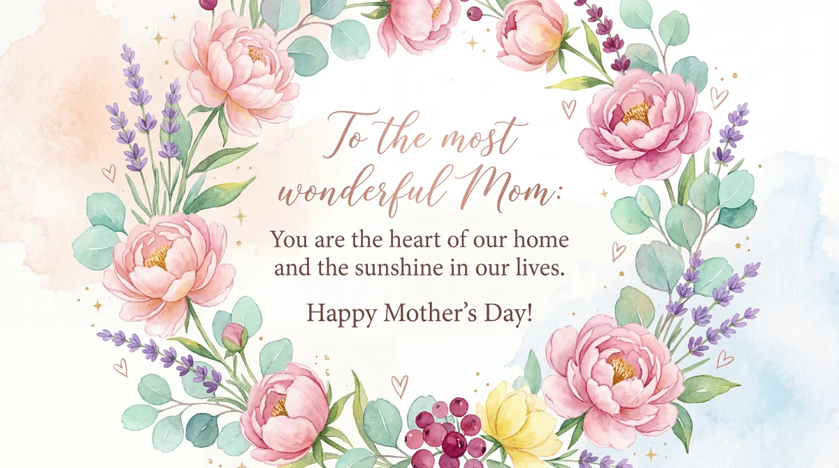 Mother's Day card message for a wonderful mom