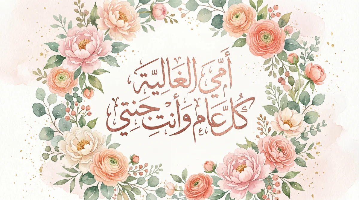 بطاقة تهنئة لأمي الحبيبة بمناسبة عيد الأم