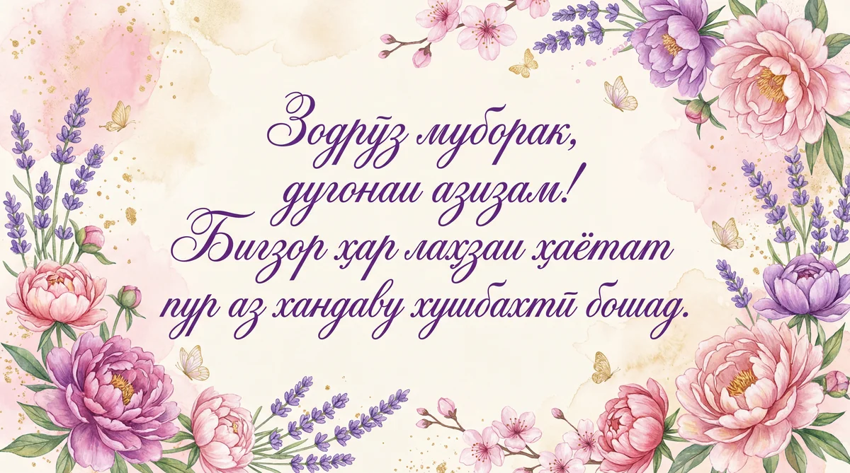 Табрикоти зодрӯзӣ барои дугонаи азиз