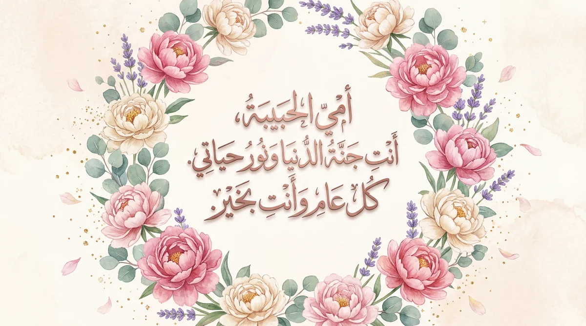 تهنئة عيد الأم لأمي الغالية