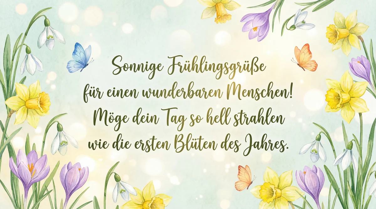 Frühlingsgrüße für einen lieben Menschen