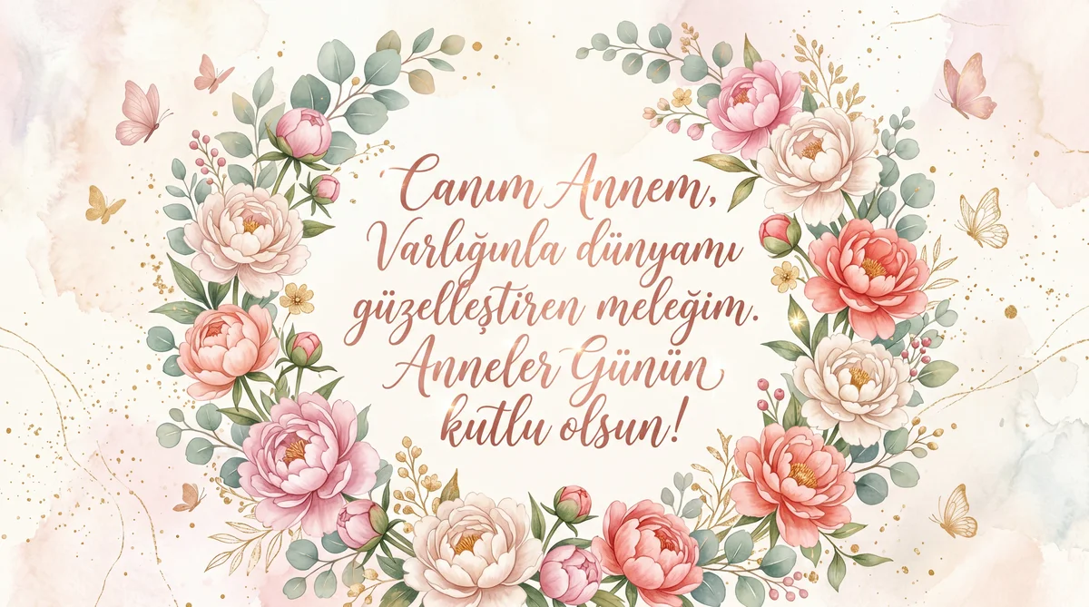 Canım anneme Anneler Günü kutlama kartı metni