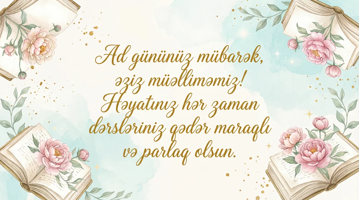 Müəllimənin ad günü üçün səmimi təbrik