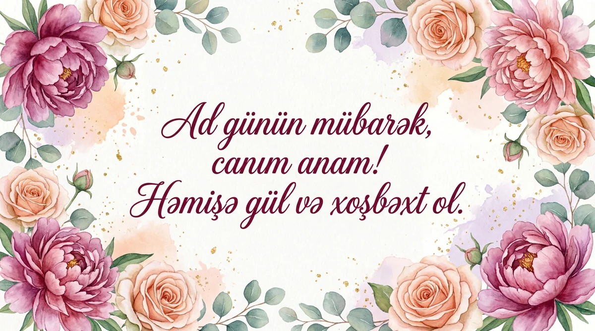Sevimli anam üçün ad günü təbriki