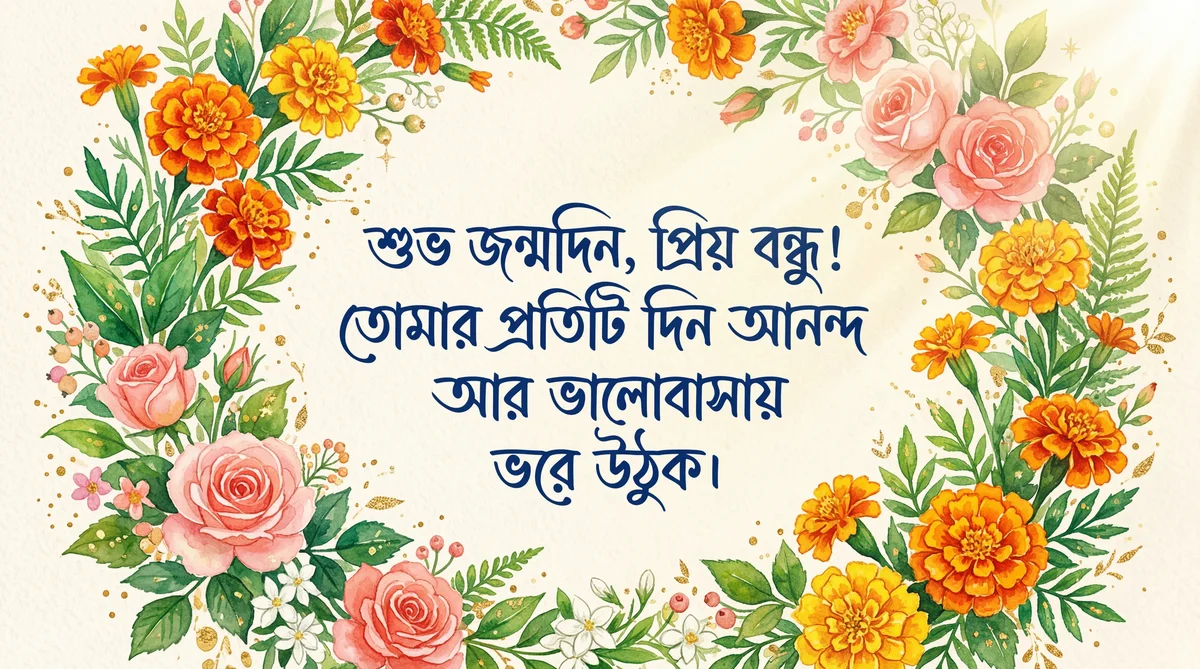 প্রিয় বন্ধুর জন্য জন্মদিনের শুভেচ্ছা।