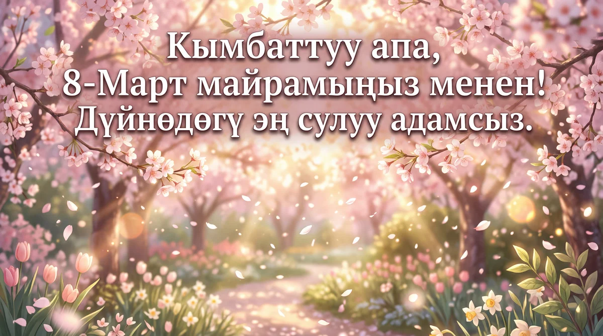 Кымбаттуу апа, 8-Март майрамыңыз менен куттуктайм!