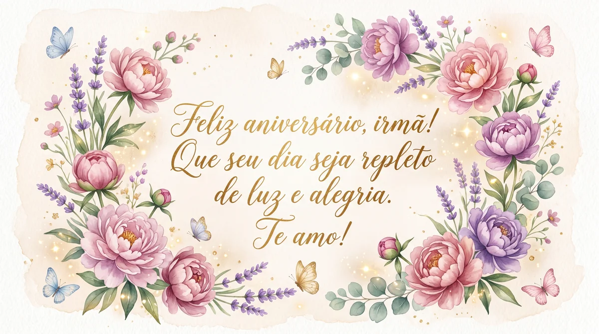cartão de aniversário para irmã