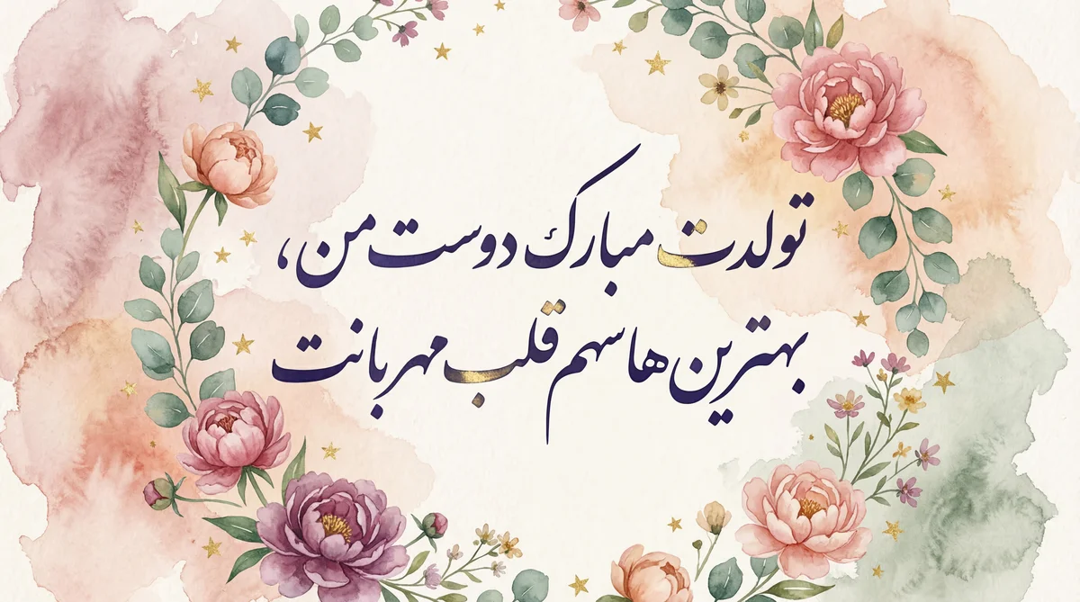 تولدت مبارک، دوست عزیزم، آرزوی بهترین‌ها را برایت دارم