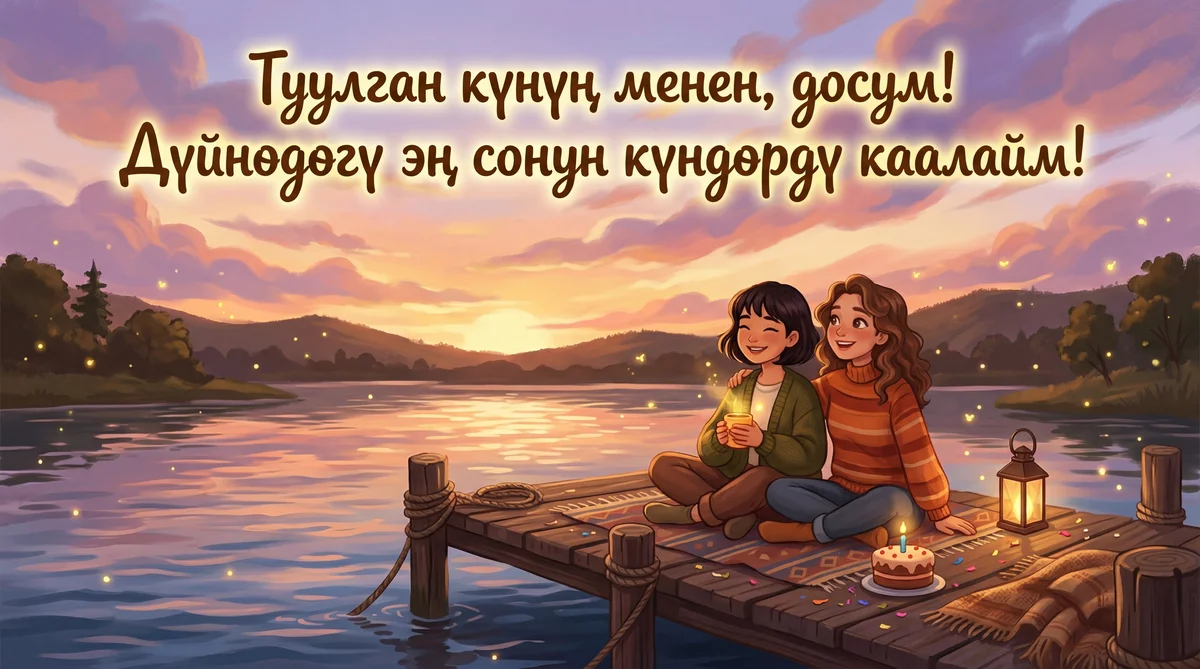 сүйүктүү досума туулган күн куттуктоо