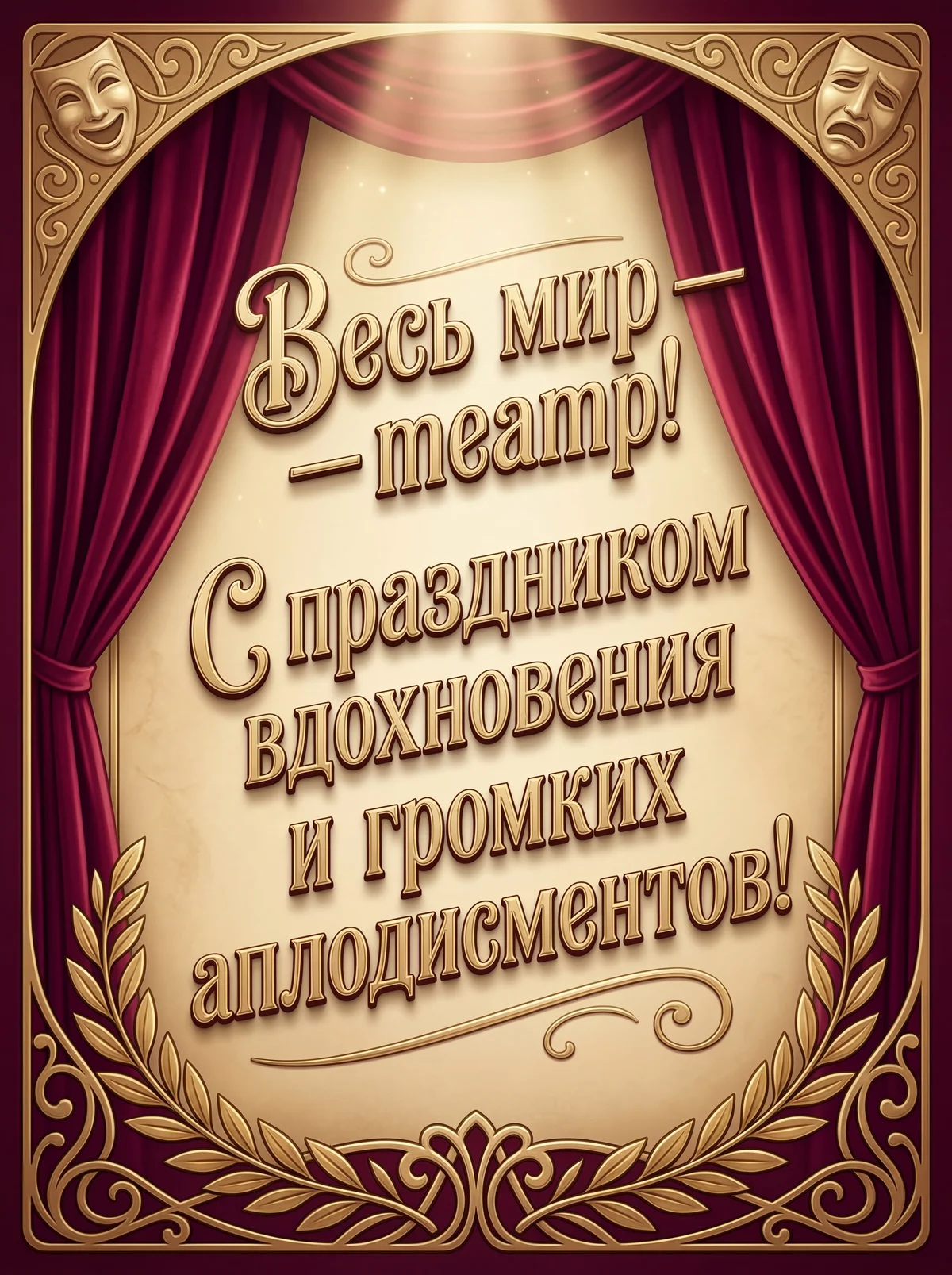 С наилучшими пожеланиями в День театра!