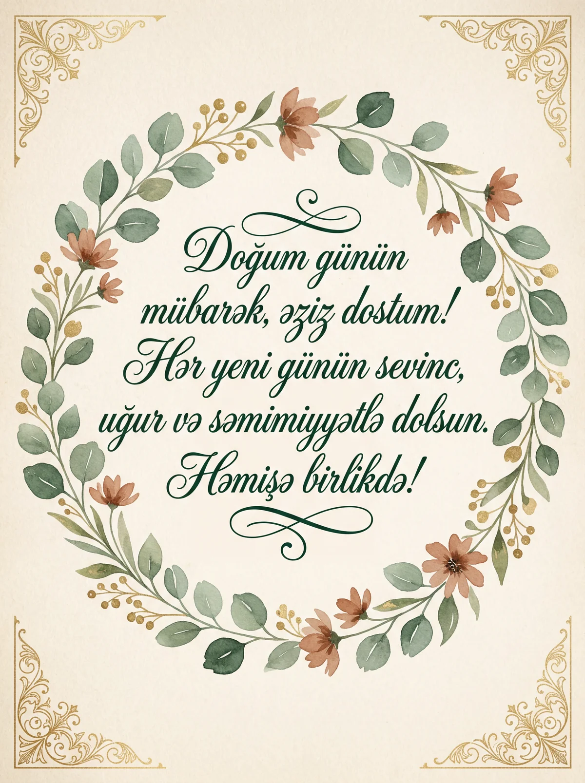 Doğum günün mübarək, əziz dostum!