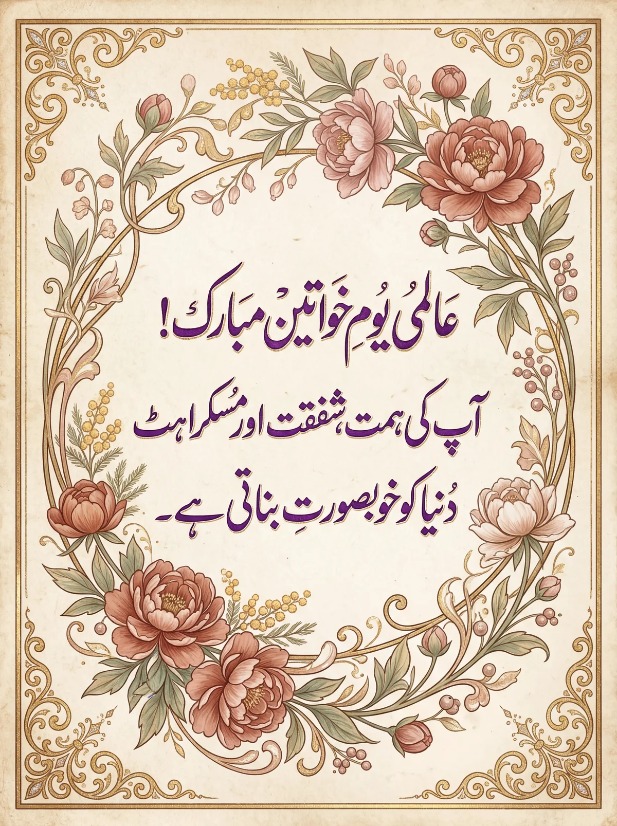 خواتین کے عالمی دن پر تمام خواتین کو مبارکباد