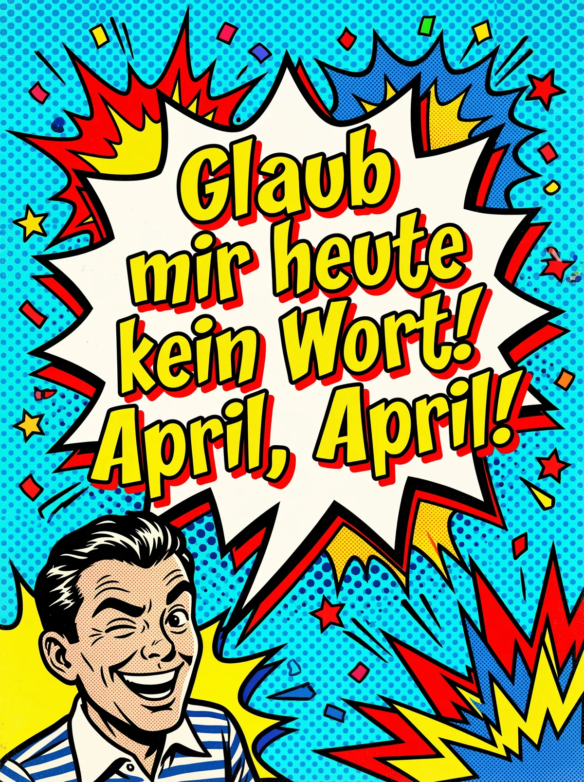 Lustige Karte zum Aprilscherz für einen Freund